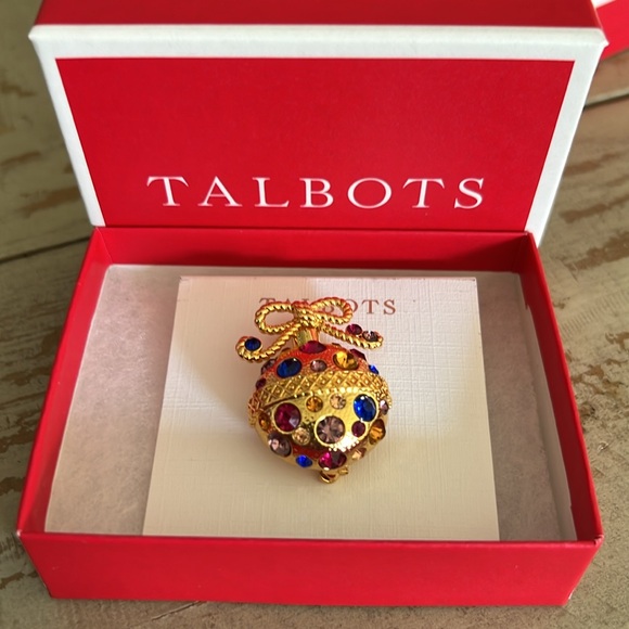 New with tags Talbots Christmas Baulb Brooch - Picture 3 of 3